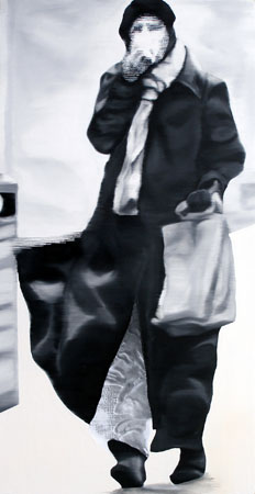 'In Passing' Oil and gloss on board 207 x 107 cm  2004
